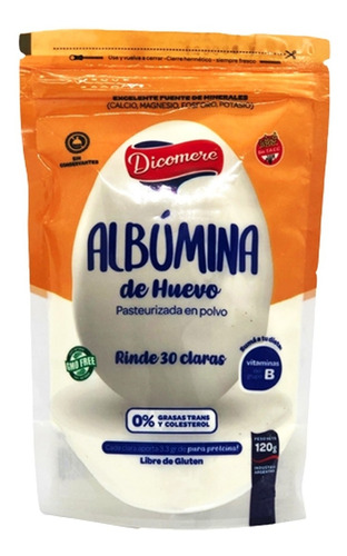 Albúmina De Huevo Pasteurizada En Polvo Dicomere 120g