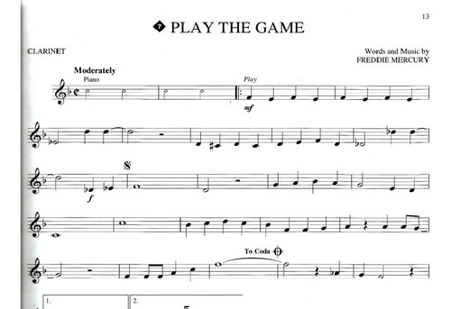 Queen / Libro De 14 Partituras Para Clarinete