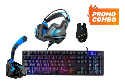 Combo Gamer Rgb Pc,ps4 Teclado, Mouse, Auricular Y Micrófono