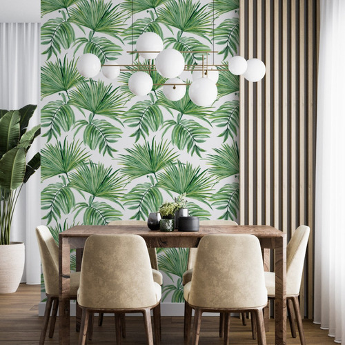 Vinilo Decorativo Mural Empapelados Tropicales Hojas 1a4