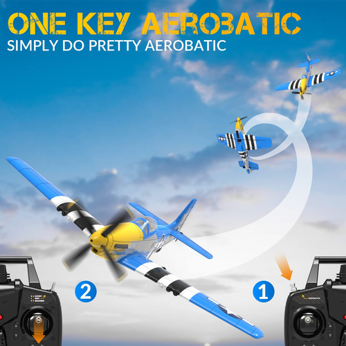 Avión Rc Rtf De 4 Canales Con Control Remoto Con 3 Modos -