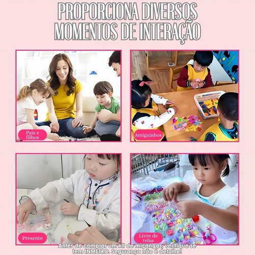 Kit Infantil Diy Fazer Bijuterias Criativas Com Miçangas