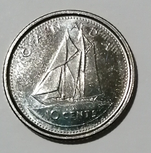 #91 10 Centavos De Dólar Canadiense (dime) 2002