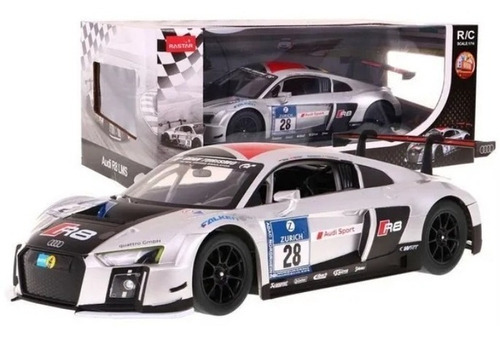 Auto Juguete Audi R8 Lms A Radio Control Escala 1:14 Rastar Color Blanco