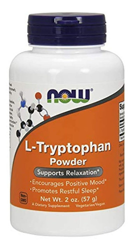 Suplementos Now, L-tryptophan En Polvo, Forma Libre, Apoya L