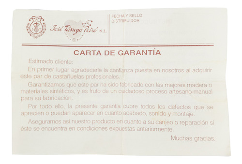 Castañuelas Profesionales Españolas José Tárrega Peiró Mader (Usado)