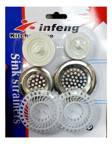 Pack 2 Filtros Meta\plas Tapón Drenaje Fregadero Cocina Baño