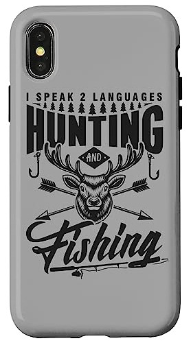 Funda Para iPhone X/xs Funny Hunting Fishing Language Shirt