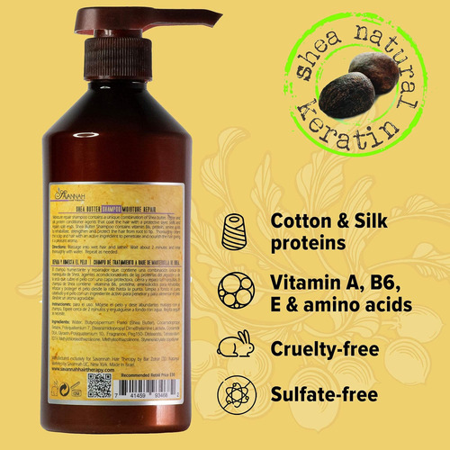 Shampoo De Terapia Capilar Savannah Com Manteiga De Karité E
