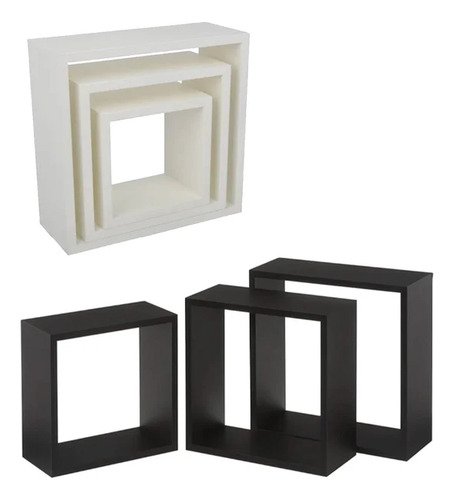 Set De 3 Repisas Cubo Madera 30x30x12 27x27x12 24x24x12