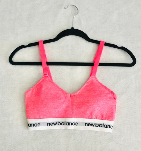 New Balance Sport Bra Rosa Neon Con Logo Original 