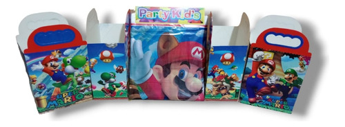 Mario Bros Cajas Dulceras + Mantel Art De Fiestas 40 Niños