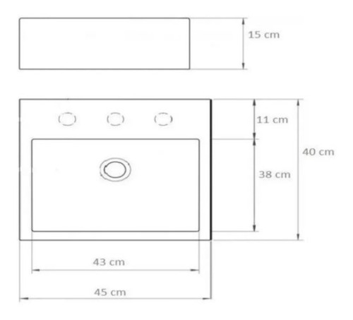 Imagen 2 de 2 de Bacha Porcelana Sanitaria Apoyar Piazza 455x400x150mm M M