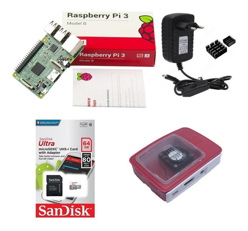 Kit Básico Raspberry Pi 3 - 32gb Case Official C/ Cooler 12x
