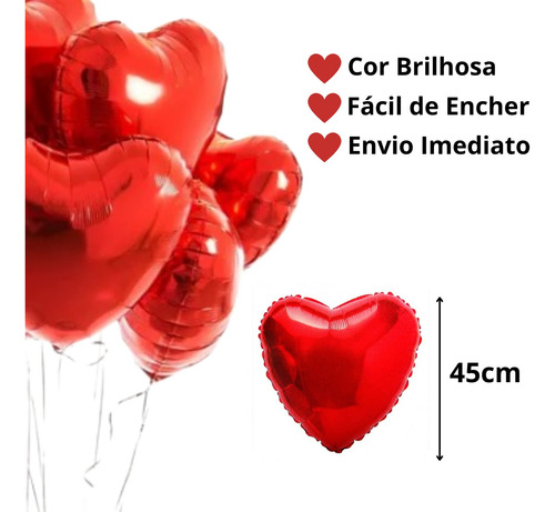 Kit Romântico 400 Pétala +10 Balão Coração 45cm+balão Te Amo
