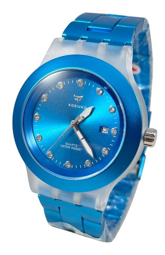 Reloj Kosiuko Mujer Dama Aluminio Turquesa Fdo Trq 803b-088