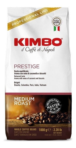 Café Kimbo Italia Grano Prestige 1kg 80% Arábica 20% Robusta