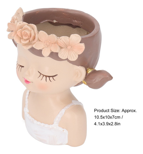 Maceta Con Cabeza De Resina Con Forma Bonita Para Niña