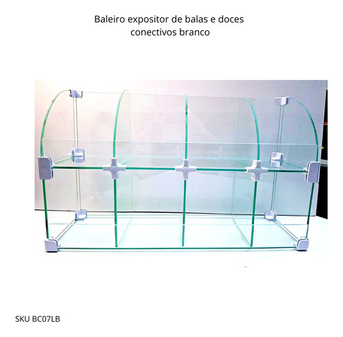 Baleiro De Vidro 0,50 X 0,30 X 0,15 Conectivos Cor Branco