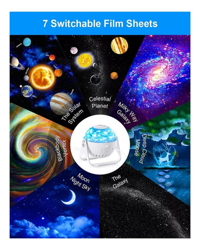 7 In 1 Lámpara De Proyección De Estrellas Hd Luz Nocturna