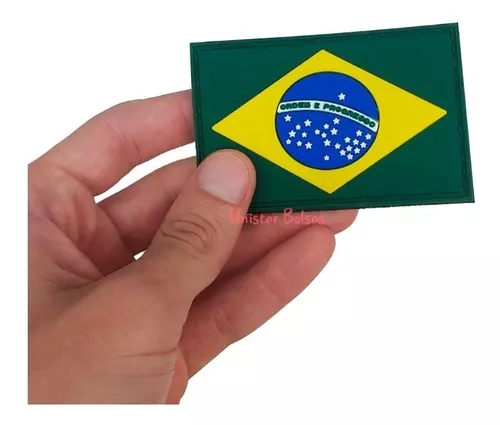 Patch Emborrachado Bandeira do Brasil 8x5,5cm Colorida com Velcro - Desert  Coldres Loja da Fábrica