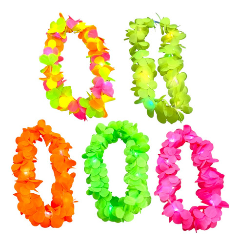 Collar Luminoso Fluo Con Luz X1 Cotillón Carioca Para Fiesta Multicolor Fluo