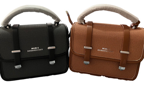 Cartera Mini Bags I-run Marrón Lisa Níquel Marrón