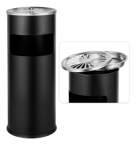 Trash Can Outdoor Waste Container Round Stainless Steel Tras