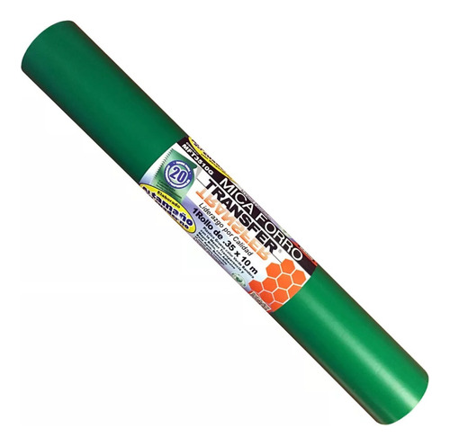 1 Rollo De Papel Contac Mica Adhesivo Transfer 35cm X 10m Verde Bandera Brilloso