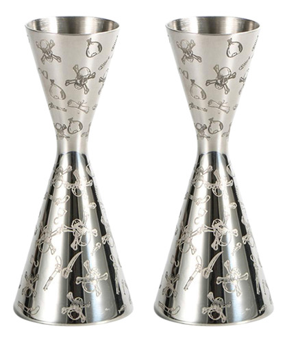 2 X Taza Medidora De Material Acero Inoxidable 30/60 Ml