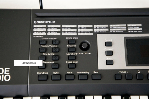 Teclado Musical 61 Teclas Luminosas 5 Octavas Tamaño Real Color Negro