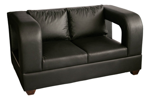 Sillon Sofa Con Brazos 2cuerpos En Eco Cuero Moderno