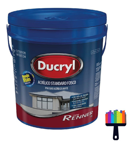 Pintura Renner Ducryl 18 Lts Rinde 80% Mas ,ciudad Pinturas 