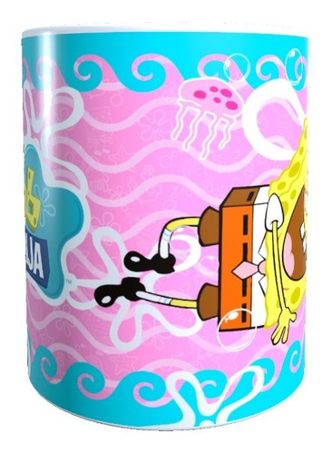 Taza - Tazón Diseño Bob Esponja Y Gary, 320 Cc