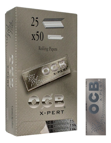 Ocb Caja X25 Papeles X-pert Gris 1 1/4