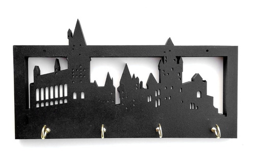 Cuelga Llaves Harry Potter Hogwarts Porta Madera Vofi.arg