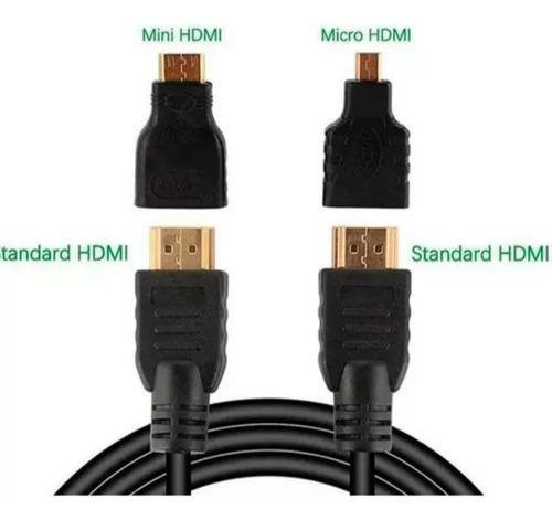 Cabo Hdmi 3 Em 1 Adaptador Micro Mini Cabo Hdmi