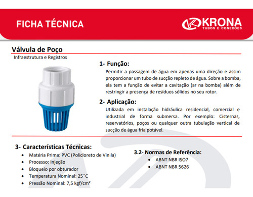 Kit 20 - Válvula Retenção De Poço Roscável 2