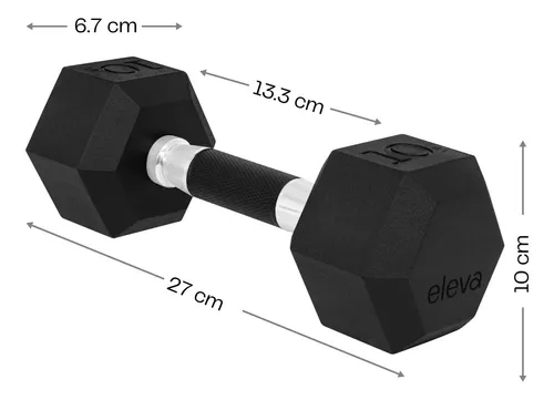 Par Mancuernas 10 LB C/U Hexagonales de Acero sin Forro