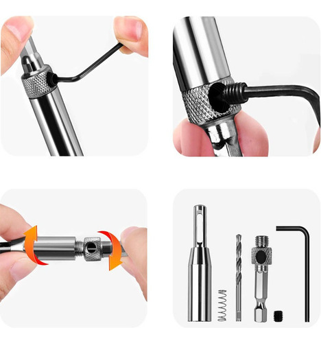 Conjunto De Broca De Auto-centralização 16pcs Com 1 Chave He