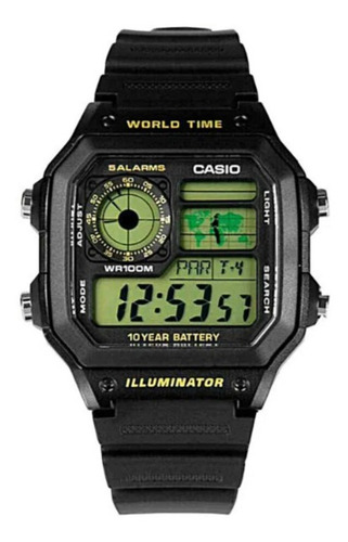 Reloj Casio Ae1200w-1b World Time Sumergible Somos  Tienda