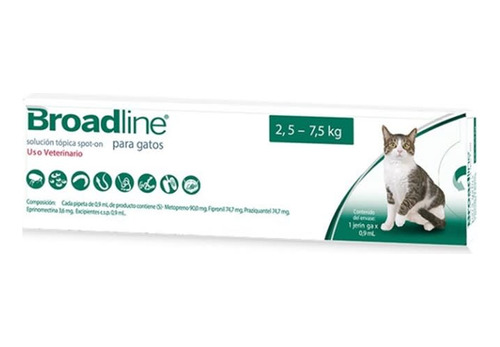 Broadline Gato 2.5 - 7.5kg - Antiparasitario Interno Externo