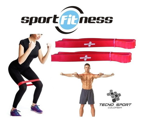 Imagen 2 de 6 de Banda De Poder Elástica Sportfitness Roja Tonificacion Gym