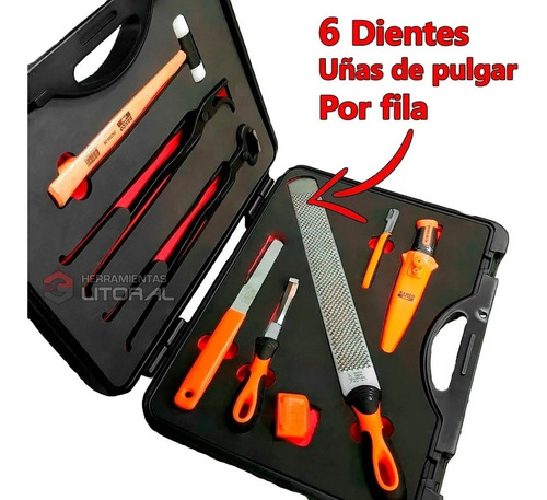 Imagen 3 de 9 de Kit Para Herrar 8 Herramienta Bahco Herrador Tenaza Desvasar