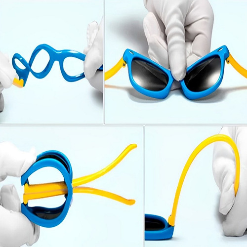 Oculos De Sol Baby 1-4 Anos Flexível Brk Resistente Pola Uv Armação Unico Haste Único Lente Único Desenho Liso