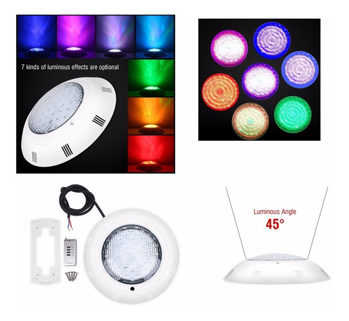 Luz De Piscina 18w Lámpara Subacuática Led De Varios Colores