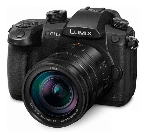 Panasonic Lumix Kit GH5 + lente 12-60mm ASPH sin espejo color  negro