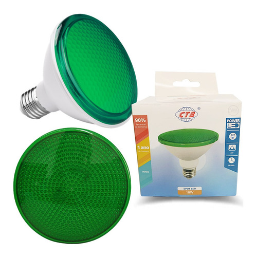 Lâmpada Led Par30 10w Bivolt E27 Verde Decoração