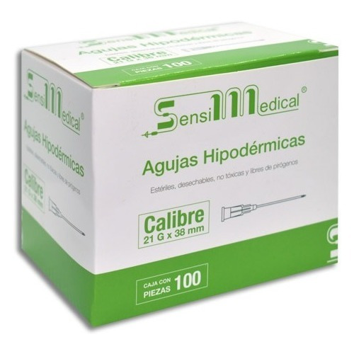 Aguja HiPodérmica Esteril, Desechable C/100 Pz