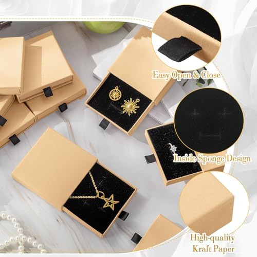 12 Cajas De Cartón Para Joyas, Cajas De Anillos A Granel Par